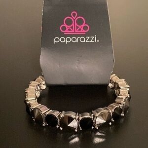 Paparazzi Metallic Bracelet with Black Accents